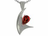 Tommaso Design™ Pear Shape 7x5mm Genuine Garnet Pendant