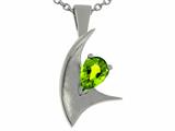 Tommaso Design™ Pear Shape 7x5mm Genuine Peridot Pendant