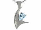 Tommaso Design™ Pear Shape 7x5mm Genuine Aquamarine Pendant