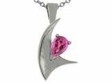 Tommaso Design™ Pear Shape 7x5mm Genuine Pink Tourmaline Pendant