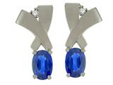 Tommaso Design™ Oval 6x4mm Genuine Sapphire Earrings