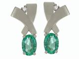 Tommaso Design™ Oval 6x4mm Genuine Emerald Earrings