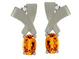 Tommaso Design™ Oval 6x4mm Genuine Citrine Earrings
