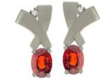 Tommaso Design™ Oval 6x4mm Genuine Garnet Earrings
