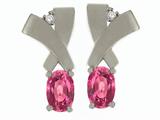 Tommaso Design™ Oval 6x4mm Genuine Pink Tourmaline Earrings