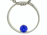 Tommaso Design™ Circle Of Love Round 4mm Genuine Sapphire Pendant
