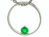 Tommaso Design™ Circle Of Love Round 4mm Genuine Emerald Pendant