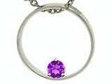 Tommaso Design™ Circle Of Love Round 4mm Genuine Amethyst Pendant