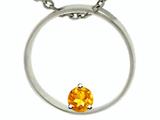 Tommaso Design™ Circle Of Love Round 4mm Genuine Citrine Pendant