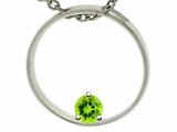 Tommaso Design™ Circle Of Love Round 4mm Genuine Peridot Pendant