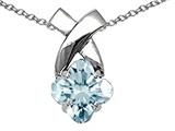 Tommaso Design™ Genuine Clover Cut Aquamarine Pendant