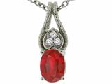 Tommaso Design™ Oval Ruby and Diamond Pendant