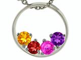 Tommaso Design™ Circle Of Love with Round Stone Mothers Pendant