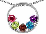 Tommaso Design™ Circle Of Love with Round Stone Mothers Pendant