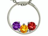 Tommaso Design™ Circle Of Love with Round Stone Mothers Pendant