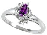 Tommaso Design™ Genuine Amethyst and Diamond Ring