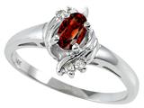 Tommaso Design™ Genuine Garnet and Diamond Ring