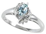 Tommaso Design™ Genuine Aquamarine and Diamond Ring