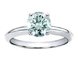 Tommaso Design™ Round 7mm Genuine Aquamarine Solitaire Engagement Ring