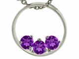 Tommaso Design™ 3 Stone Circle Of Love Genuine Amethyst Pendant