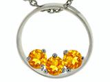 Tommaso Design™ 3 Stone Circle Of Love Genuine Citrine Pendant