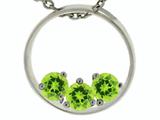 Tommaso Design™ 3 Stone Circle Of Love Genuine Peridot Pendant