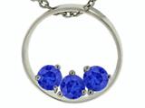 Tommaso Design™ 3 Stone Circle Of Love Genuine Sapphire Pendant