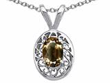 Tommaso Design™ Oval 6x4mm Genuine Smoky Quartz Pendant