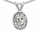 Tommaso Design™ Oval 6x4mm Genuine White Topaz Pendant