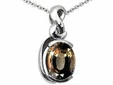 Tommaso Design™ Oval 9x7mm Genuine Smoky Quartz Pendant