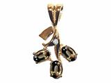 Tommaso Design™ Oval 5x3mm Genuine Smoky Quartz and Diamond Pendant