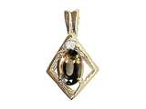 Tommaso Design™ Oval 7x5mm Genuine Smoky Quartz and Diamond Pendant