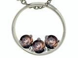 Tommaso Design™ 3 Stone Circle Of Love Genuine Smoky Quartz Pendant