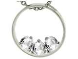 Tommaso Design™ 3 Stone Circle Of Love Genuine White Topaz Pendant