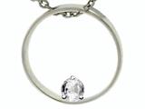 Tommaso Design™ Circle Of Love Genuine White Topaz Pendant