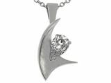 Tommaso Design™ Pear Shape 7x5mm Genuine White Topaz Pendant