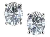 Tommaso Design™ Oval 8x6 mm Genuine White Topaz Earrings