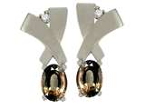 Tommaso Design™ Oval 6x4mm Genuine Smoky Quartz Earrings