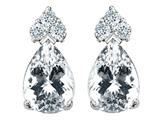 Tommaso Design™ Pear Shape 7x5mm Genuine White Topaz and Diamond Pendant