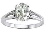 Tommaso Design™ Oval 8x6 mm Genuine White Topaz and Diamond Ring