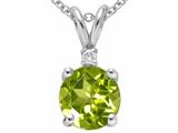 Tommaso Design™ Round 6mm Genuine Peridot Pendant