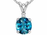 Tommaso Design™ Round 6mm Genuine Blue Topaz Pendant