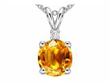 Tommaso Design™ Round 6mm Genuine Citrine Pendant