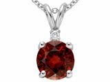 Tommaso Design™ Round 6mm Genuine Garnet Pendant