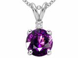 Tommaso Design™ Round 6mm Genuine Amethyst Pendant