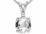 Tommaso Design™ Round 6mm Genuine White Topaz Pendant