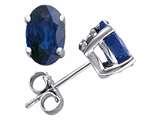 Tommaso Design™ Oval 6x4mm Genuine Sapphire Earring Studs