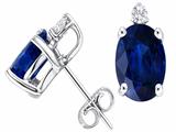 Tommaso Design™ Genuine Sapphire and Diamond Earring Studs