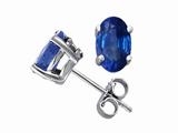 Tommaso Design™ Oval Genuine Sapphire Stud Earrings