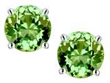 Tommaso Design™ Round 7mm Simulated Green Sapphire Screw Back Earring Studs